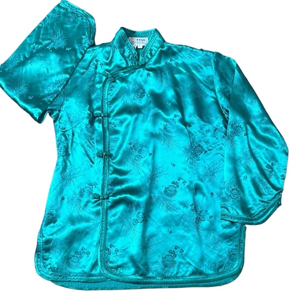 1970s ESME Chinese Green Silk Lounge Set - Picture 11 of 17